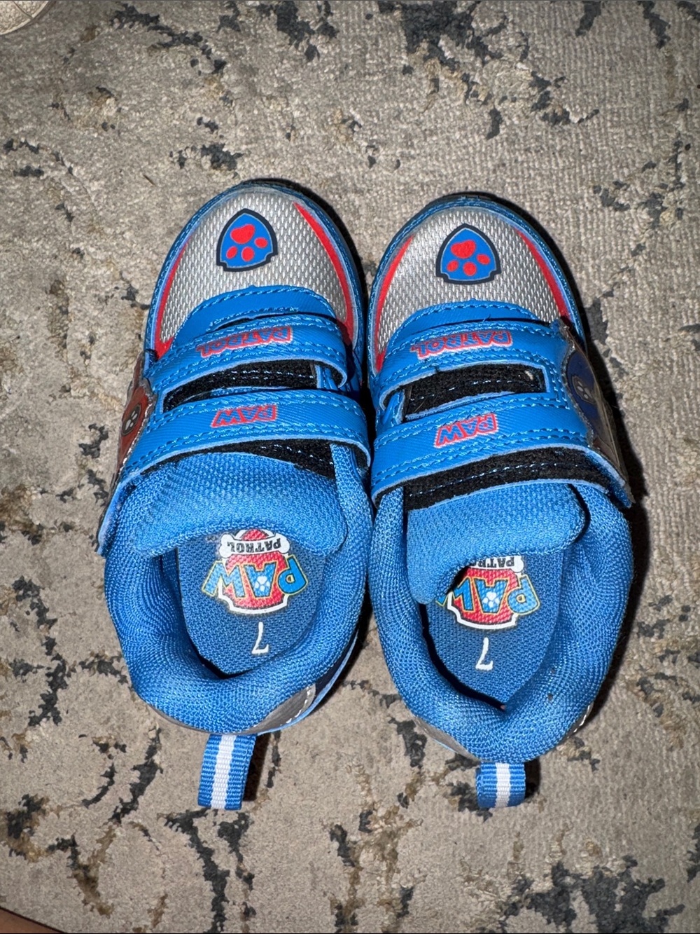 Paw Patrol Blue and Red Kids Sneakers with Paw Print